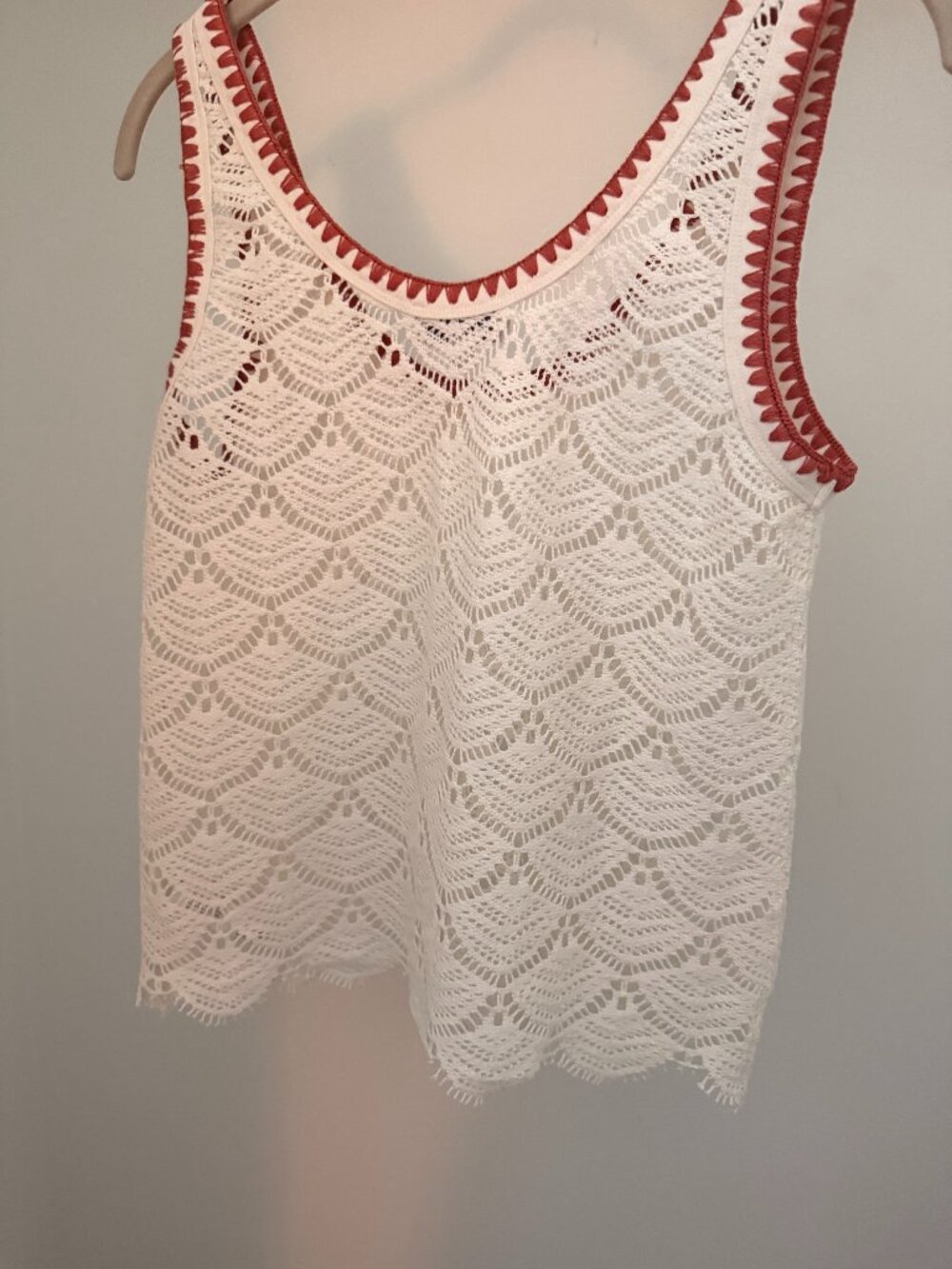 AG Bianca Scallop Scoop Tank- Small - Picture 3 of 4